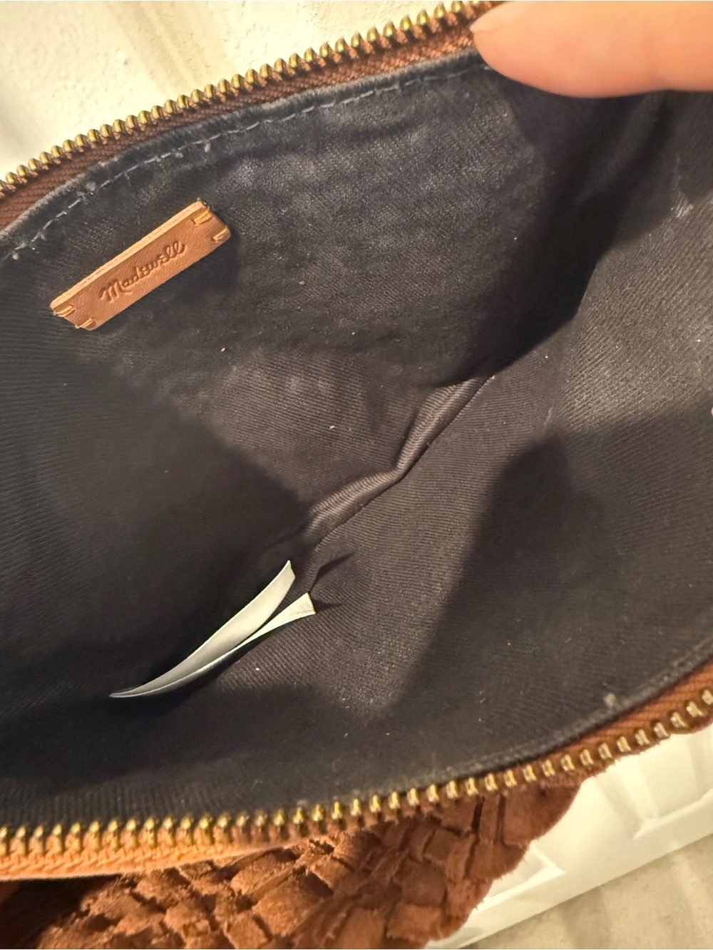Madewell The Knotted Crossbody Bag in Woven Leather, Desert Camel - Picture 5 of 5